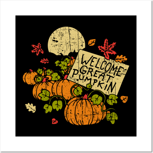 Vintage Great Pumpkin Wall Art by Mesrabersama